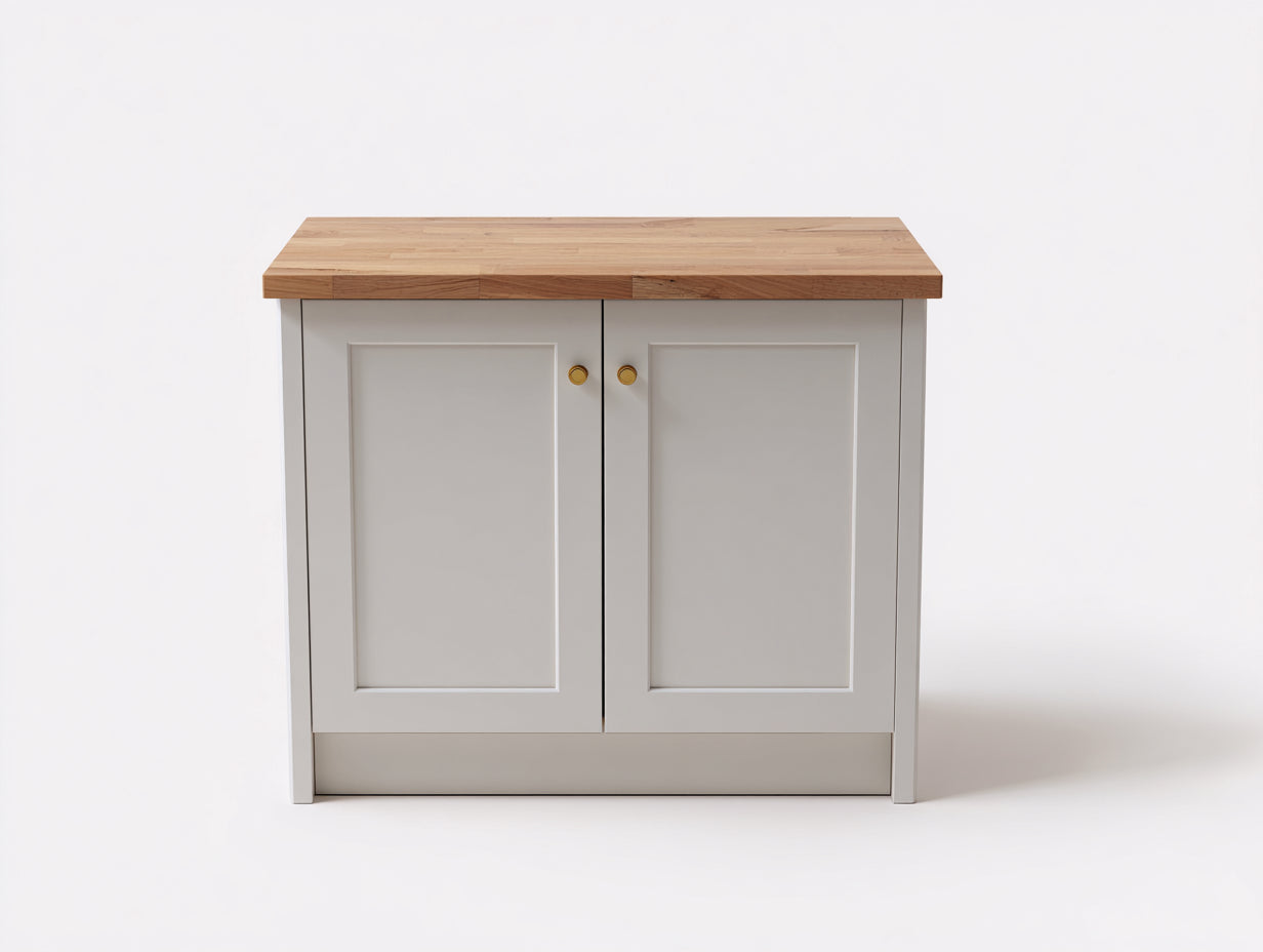 Credenza - legno-MDF-metallo - 106x41x82 cm - grigio chiaro-rovere naturale-oro - classico