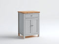 Credenza - legno-MDF-metallo - 74x41x90 cm - grigio-rovere naturale-argento - contemporaneo