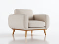 Poltrona - tessuto-legno - 118x92x82 cm - beige - nordico