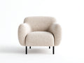 Poltrona - tessuto bouclé-metallo - 86x78x77 cm - avorio-nero - moderno