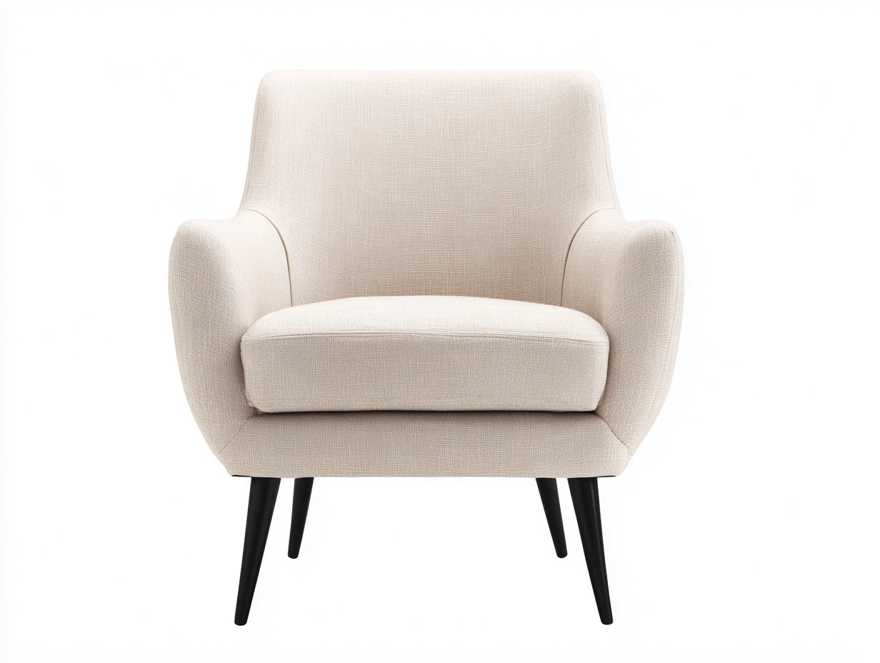 Poltrona - tessuto-metallo - 86x80x90 cm - beige-nero - moderno