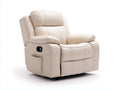 Poltrona reclinabile in cuir synthétique crema 97x91x103 cm per soggiorno - funzione relax elettrica - design moderno