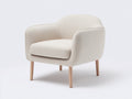 Poltrona - tessuto-legno - 80x76x76 cm - crema - scandinavo