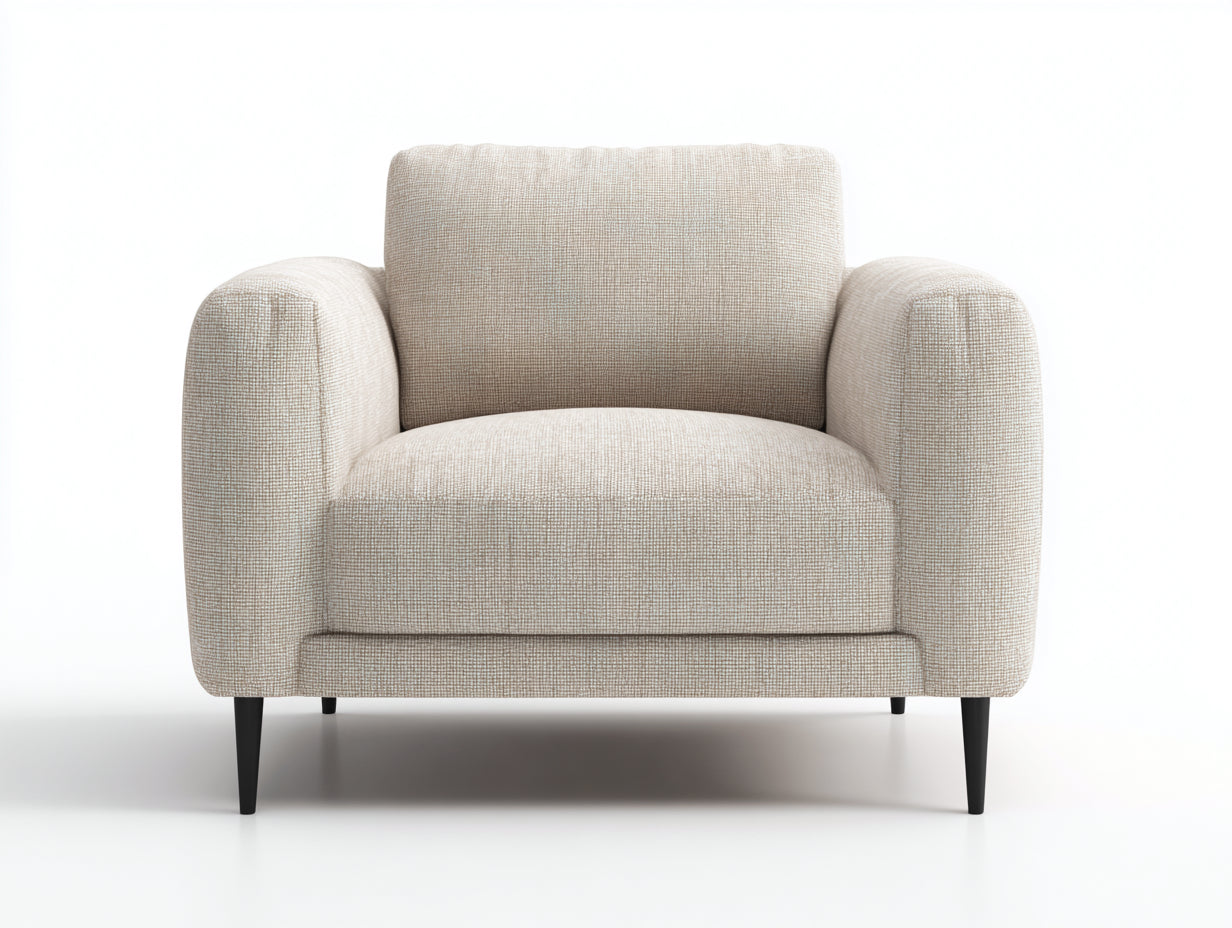 Poltrona - tessuto testurizzato-metallo - 106x92x82 cm - beige-nero - moderno