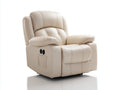 Poltrona reclinabile in cuir synthétique crema 95x90x104 cm per soggiorno - funzione relax manuale - design contemporaneo