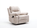 Poltrona reclinabile in tessuto a coste crema 96x93x104 cm per soggiorno - funzione relax manuale - design moderno
